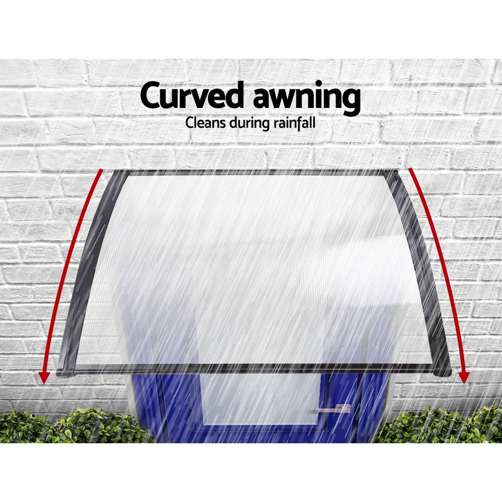 Window Door Awning 1Mx2.4M Transparent Hollow Sheet Plastic Frame