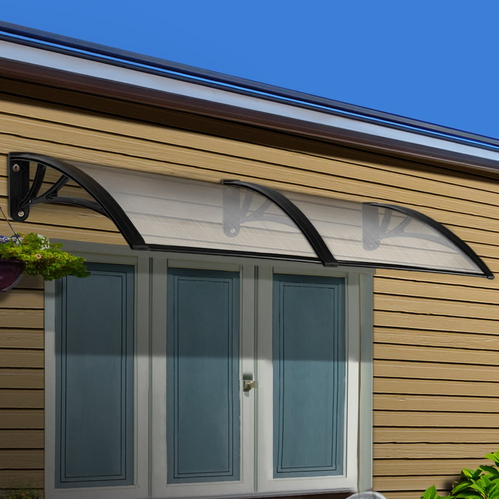 Window Door Awning 1Mx2.4M Transparent Hollow Sheet Plastic Frame