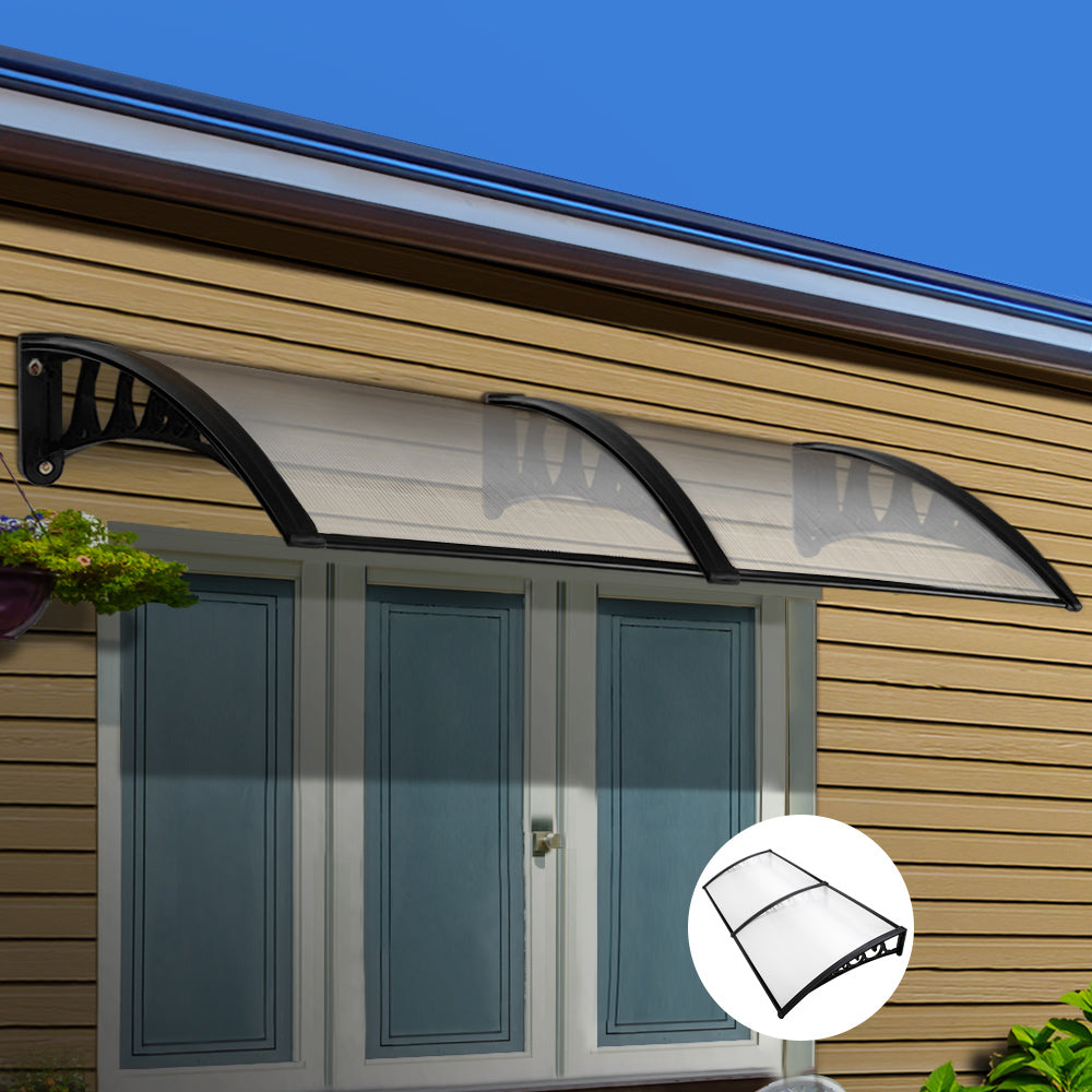 Window Door Awning 1Mx2.4M Transparent Hollow Sheet Plastic Frame
