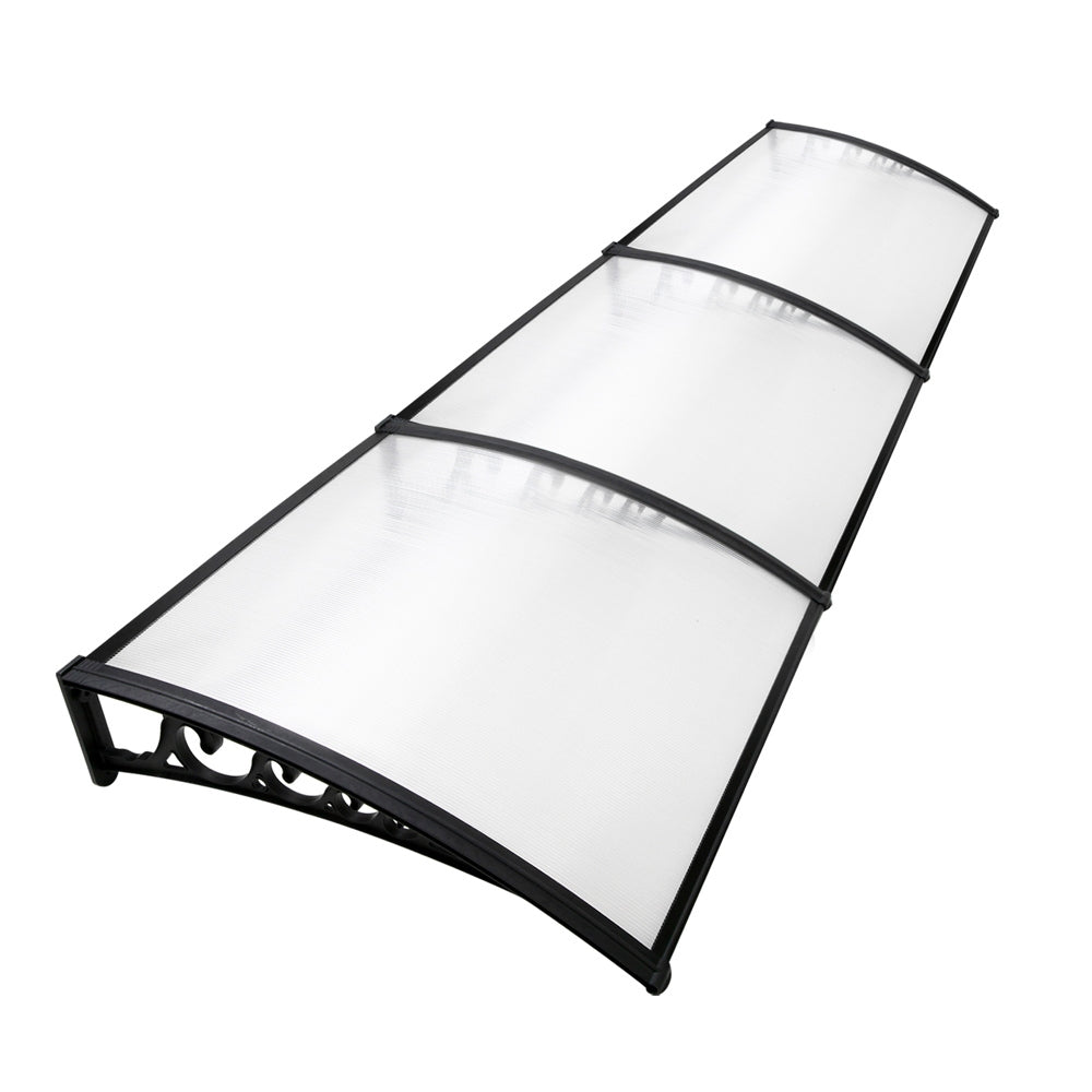 Window Door Awning 1Mx3M Transparent Hollow Sheet Plastic Frame