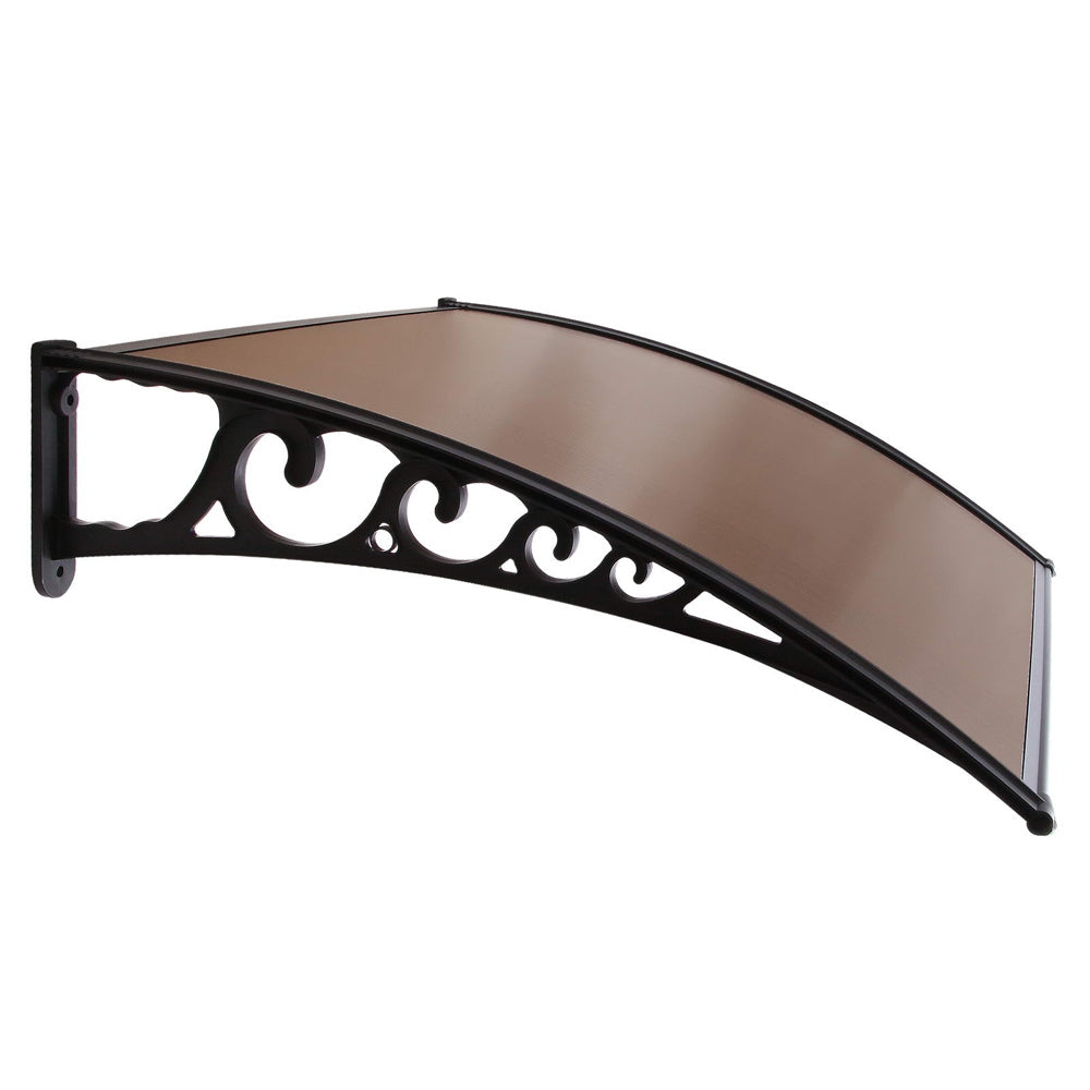 Window Door Awning 1Mx3M Brown Hollow Sheet Plastic Frame