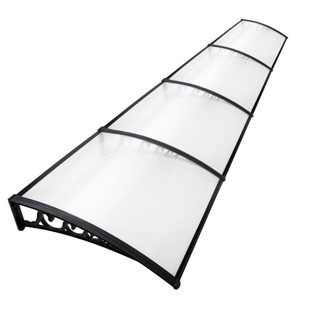 Window Door Awning 1Mx4M Transparent Hollow Sheet Plastic Frame