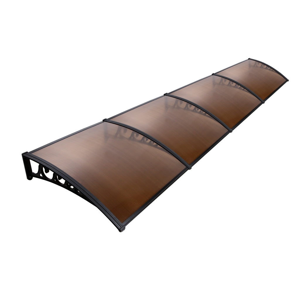 Window and Door Awning 1x4M Brown Hollow Sheet Plastic Frame