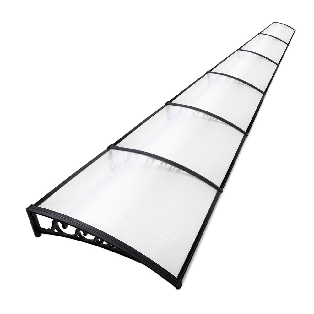 Awnings - Window Door Awning 1Mx6M Transparent Hollow Sheet Plastic Frame