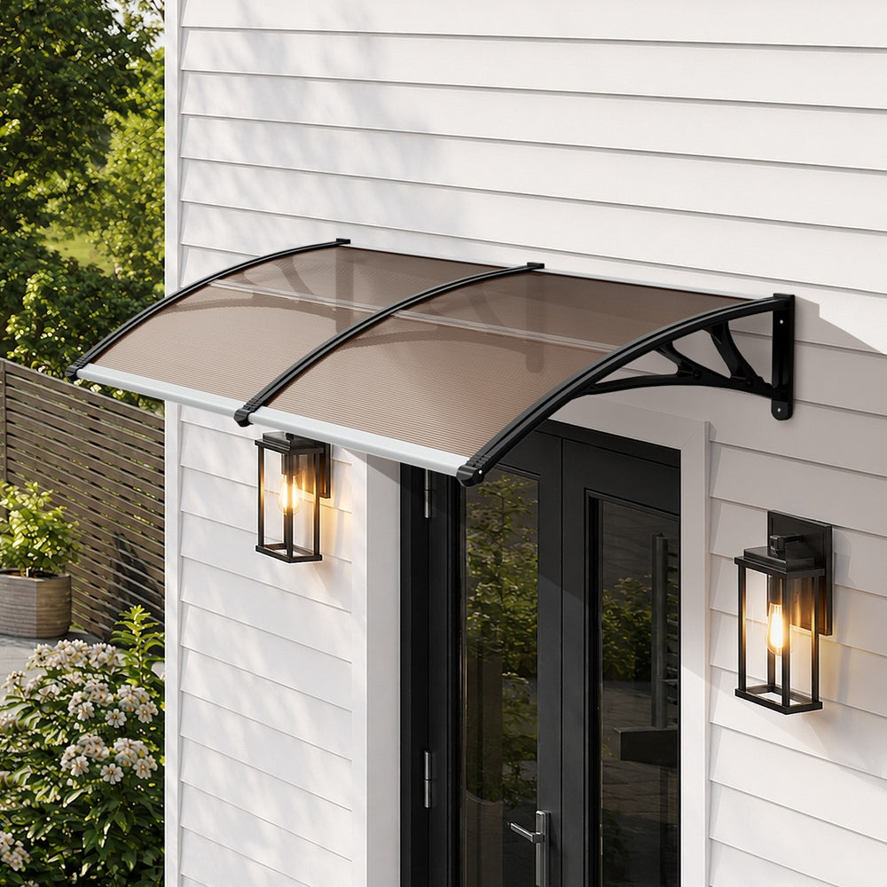 Door Awning Brown Canopy 200x100x26cm