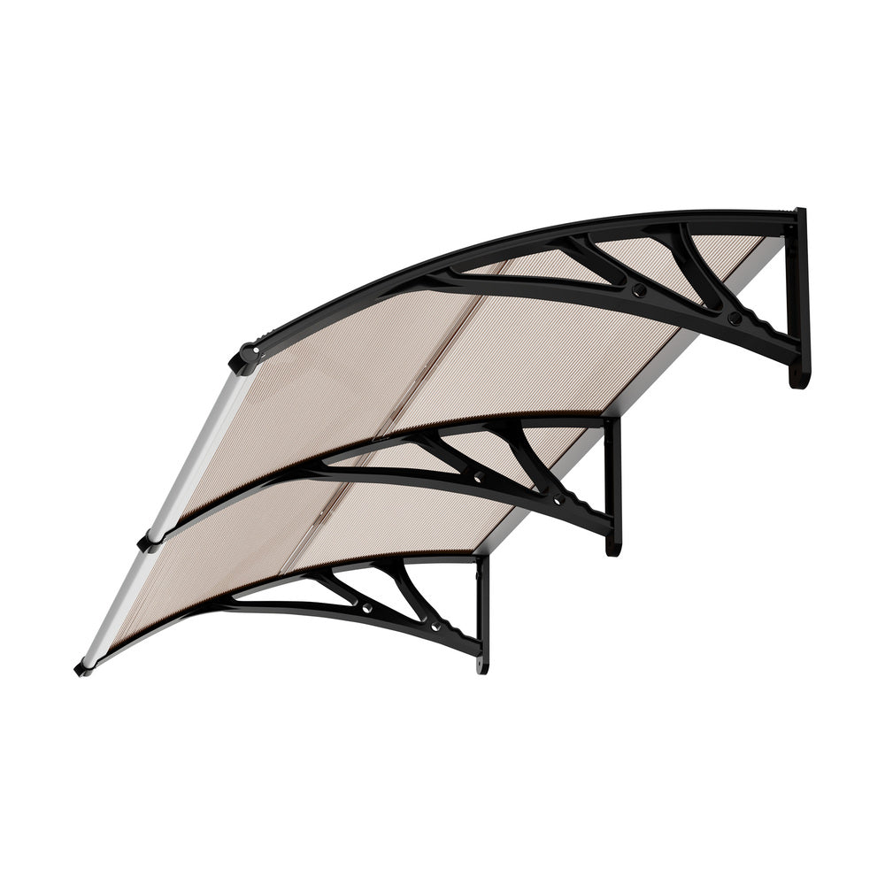Door Awning Brown Canopy 200x100x26cm