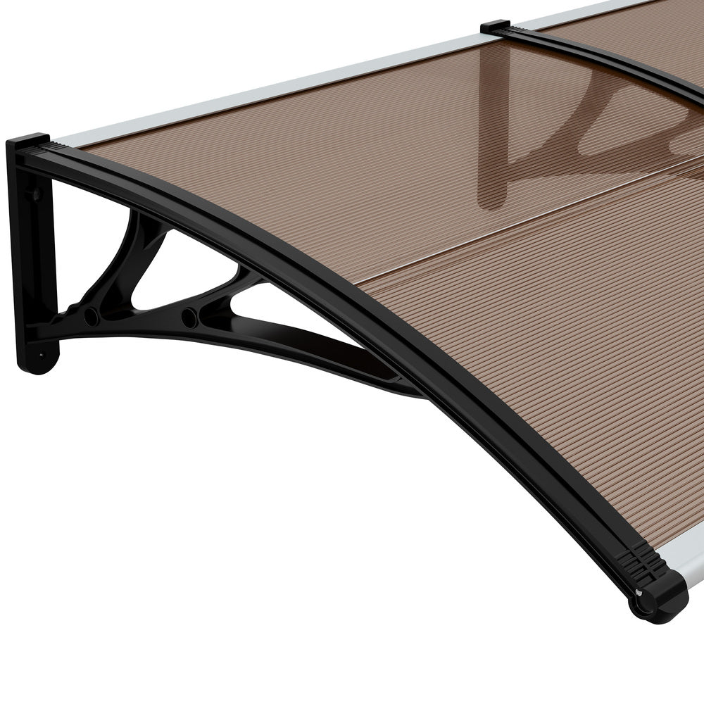 Door Awning Brown Canopy 200x100x26cm