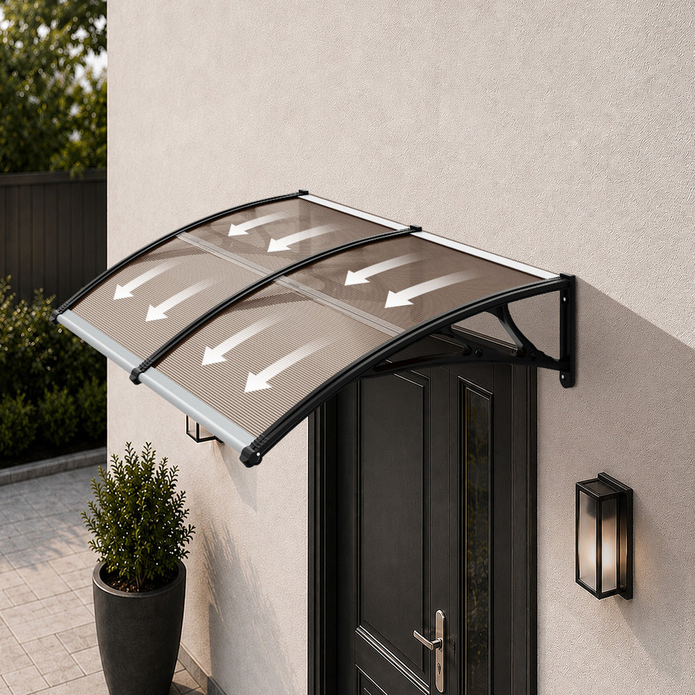 Door Awning Brown Canopy 200x100x26cm