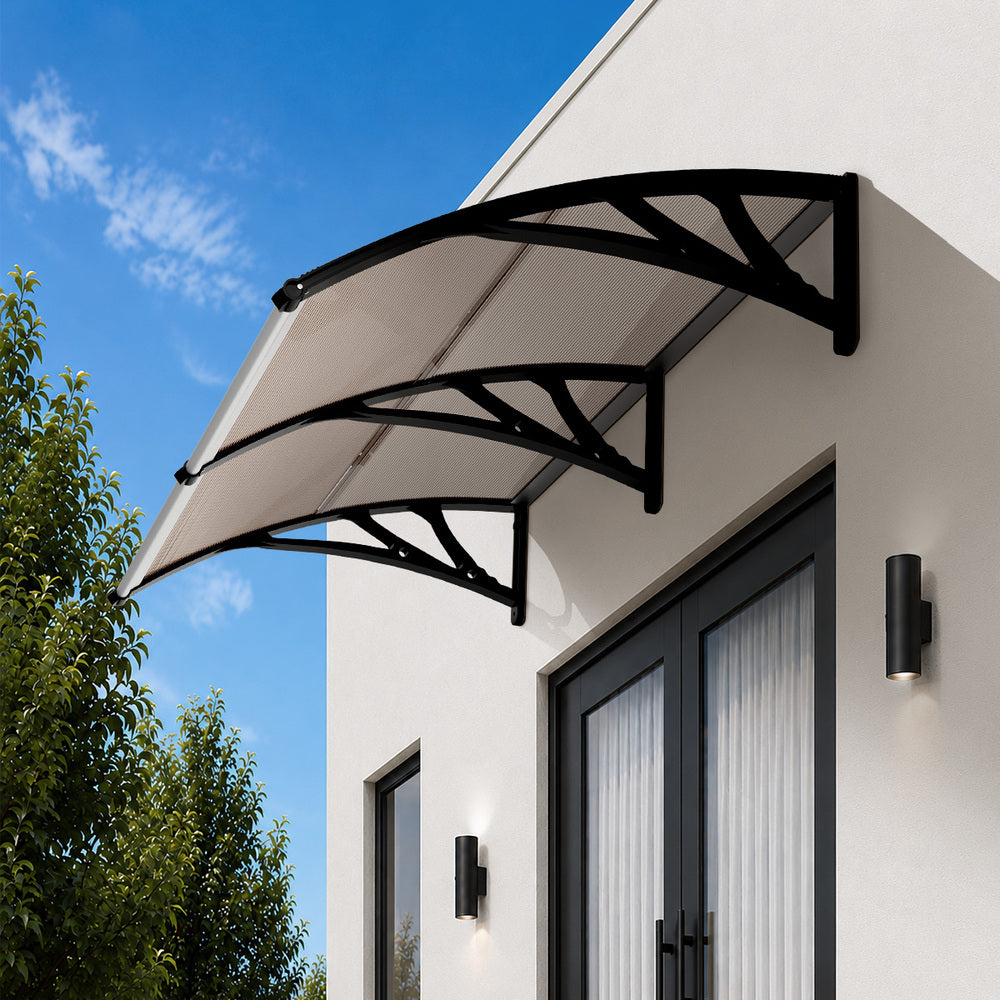 Door Awning Brown Canopy 200x100x26cm