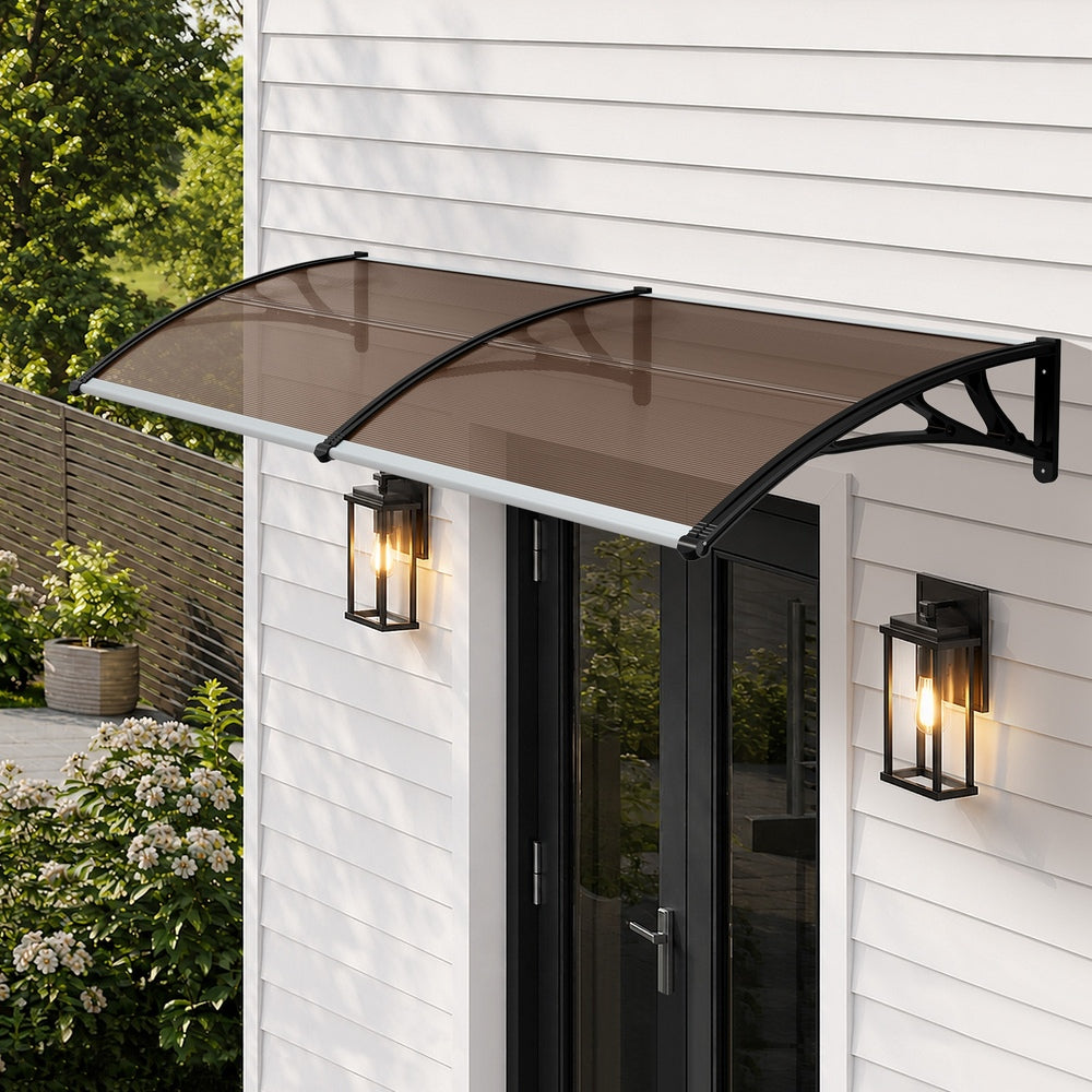 Door Awning Brown Canopy 300x100x26cm