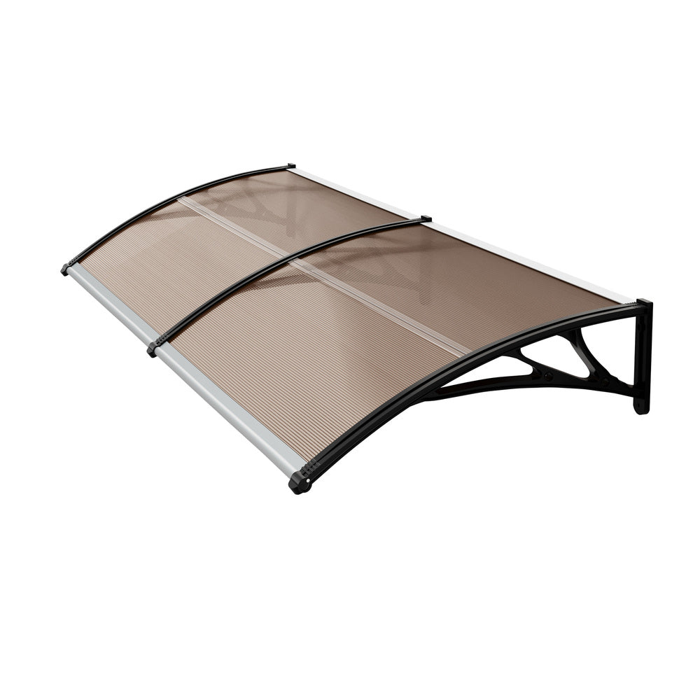 Door Awning Brown Sun Shield 300x117x28cm