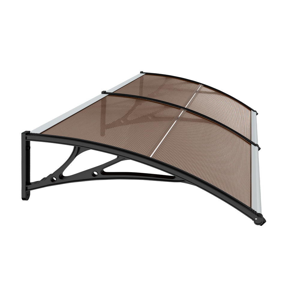 Door Awning Brown Sun Shield 300x117x28cm