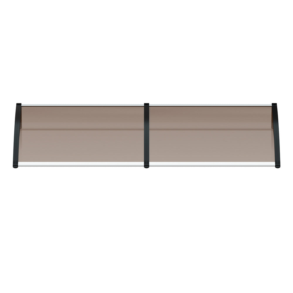 Door Awning Brown Sun Shield 300x117x28cm