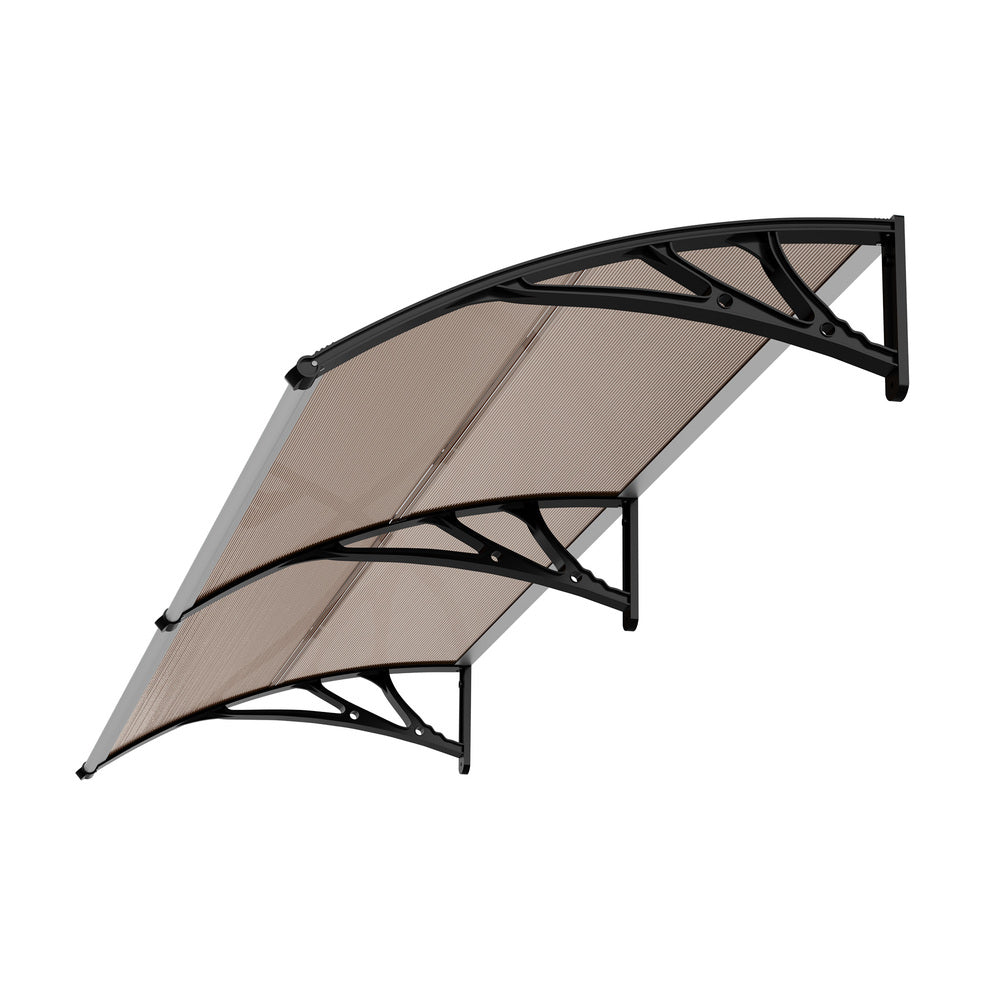 Door Awning Brown Sun Shield 300x117x28cm