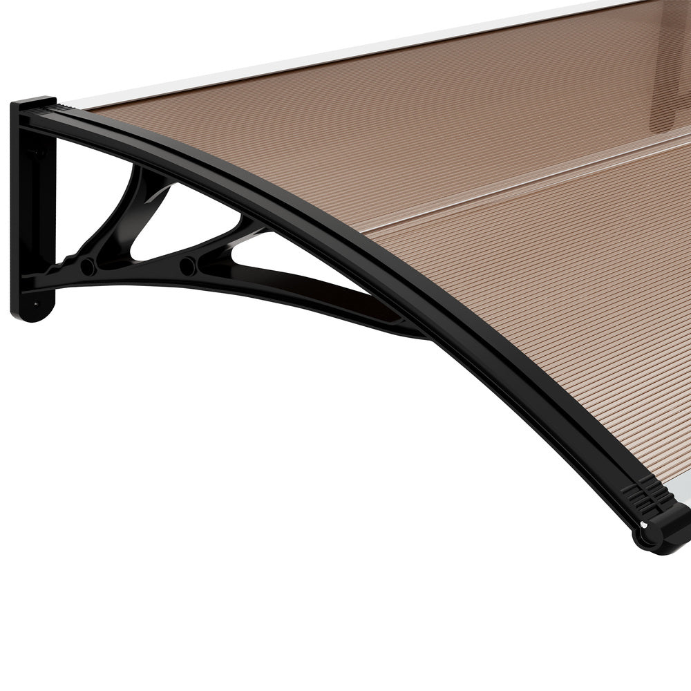 Door Awning Brown Sun Shield 300x117x28cm