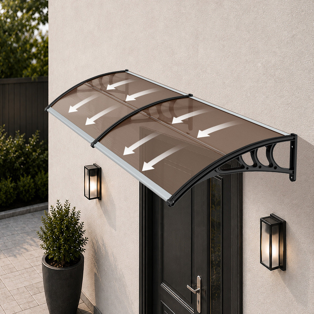 Window Awning Brown Canopy 300x76x23cm