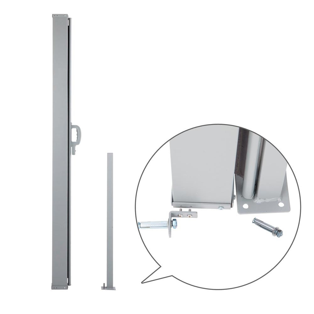 Instahut Retractable Side Awning Shade 1.8 x 3m - Grey, Awnings