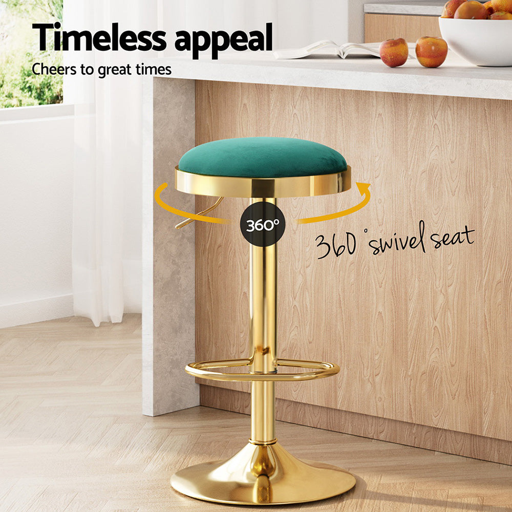 Bar Stools Kitchen Dining Chairs Velvet Padded Stool Green