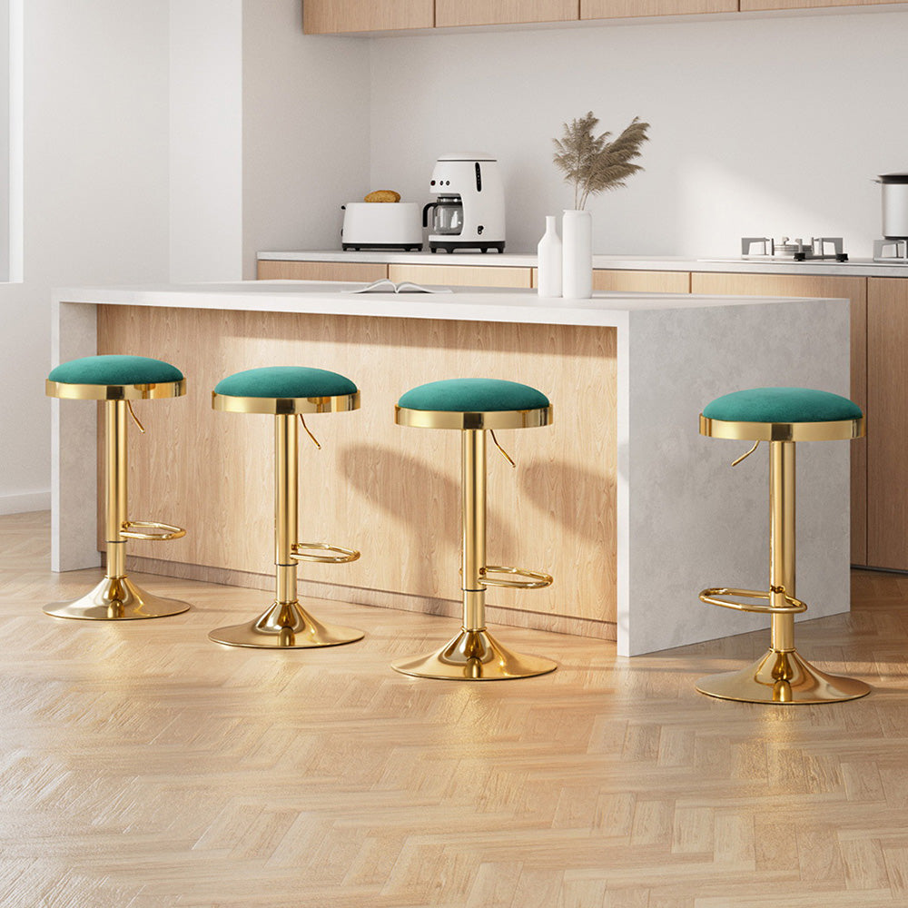 Bar Stools Kitchen Dining Chairs Velvet Padded Stool Green