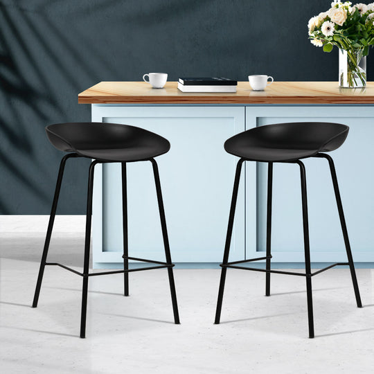 2x Bar Stools Kitchen Counter Stools Metal - Table & Bar Stools