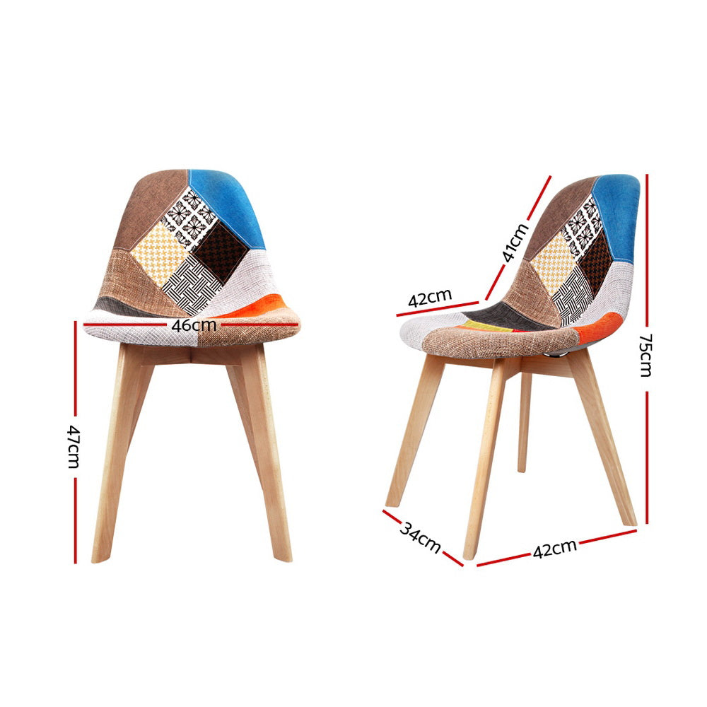 Set of 4 Retro DSW Replica Dining Chairs – Mid-Century Modern Fabric