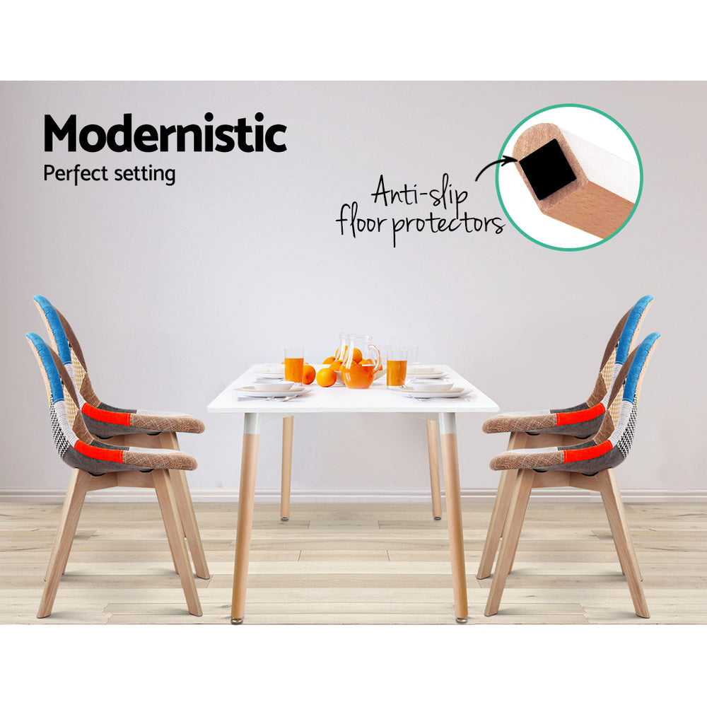 Set of 4 Retro DSW Replica Dining Chairs – Mid-Century Modern Fabric