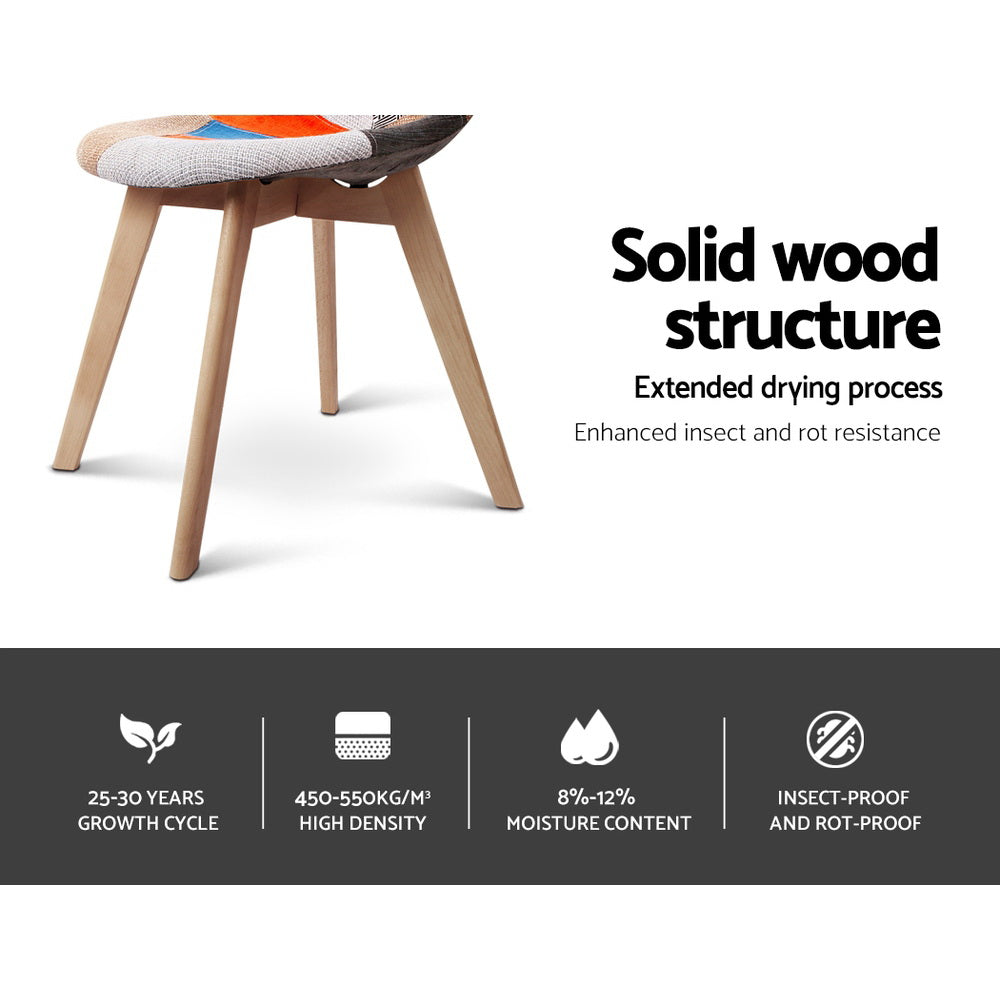 Set of 4 Retro DSW Replica Dining Chairs – Mid-Century Modern Fabric