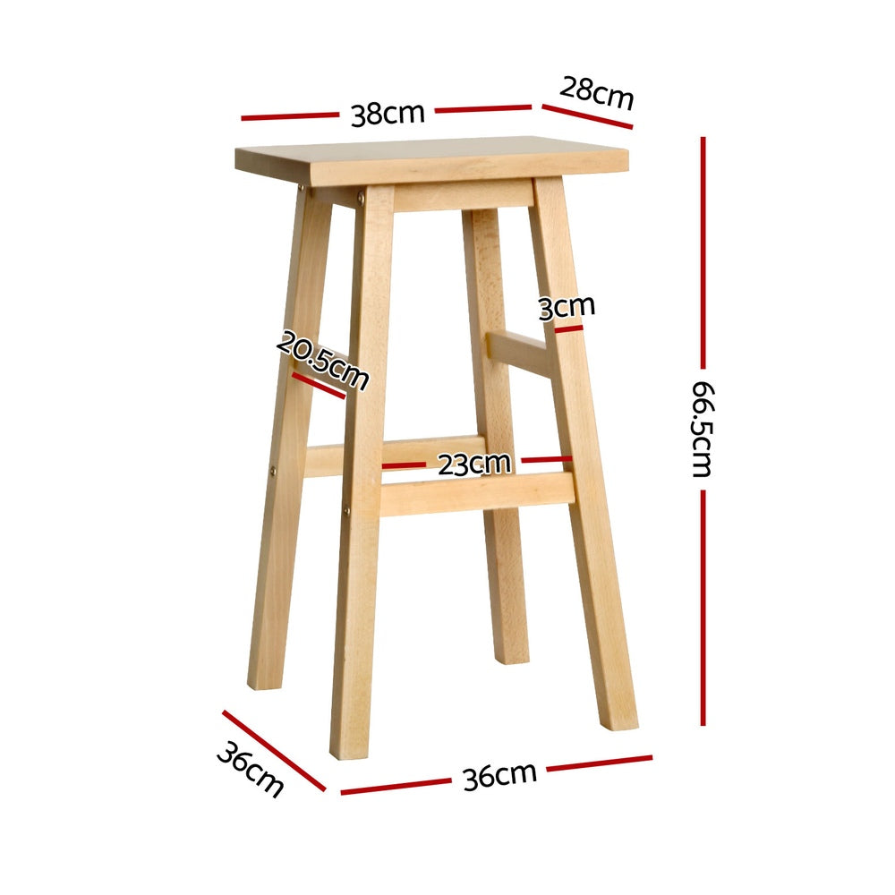 Wooden finish - 4x Bar Stools Kitchen Chairs Wooden Nature Elegant