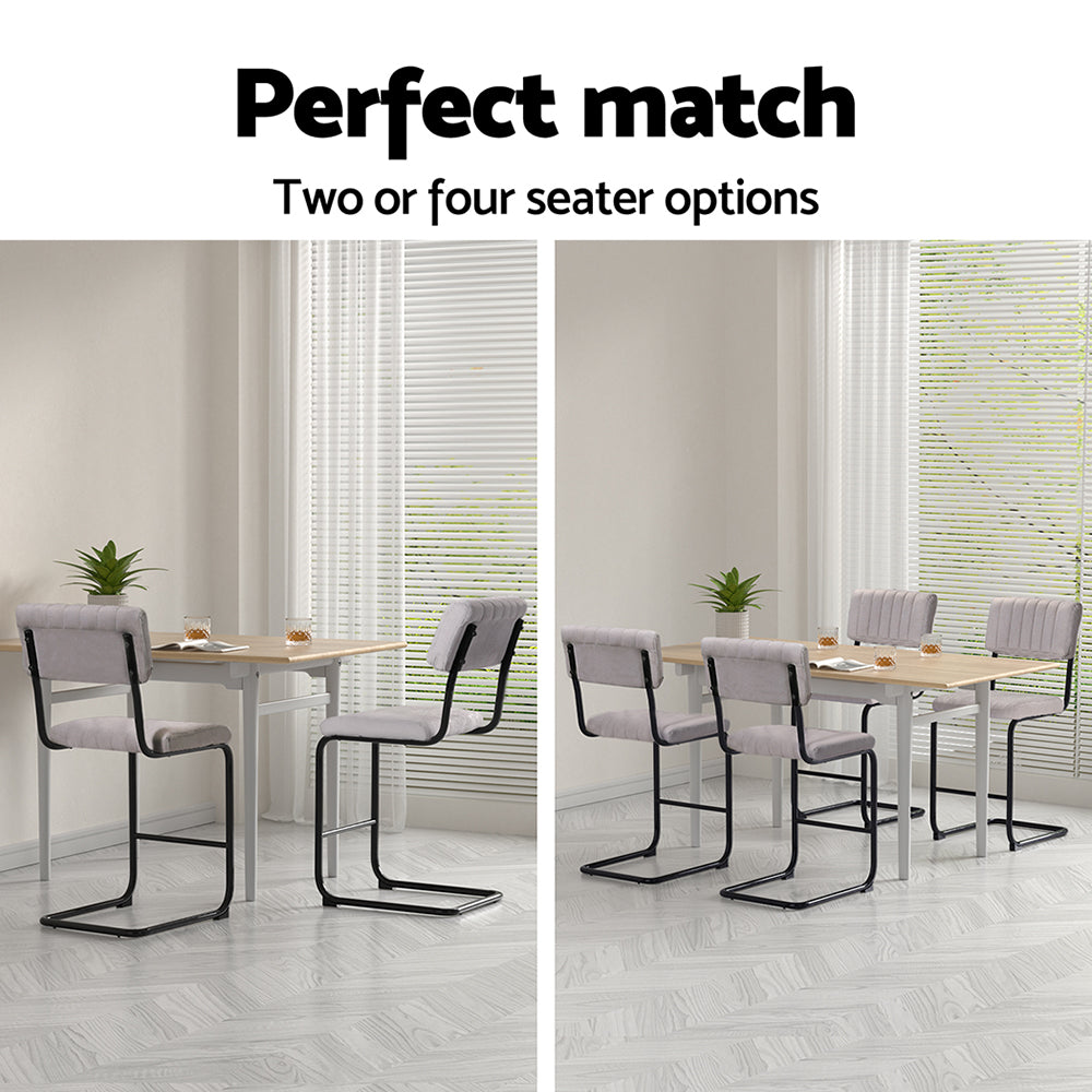 2x Bar Stools Velvet Chairs Green/Grey - Green colour
