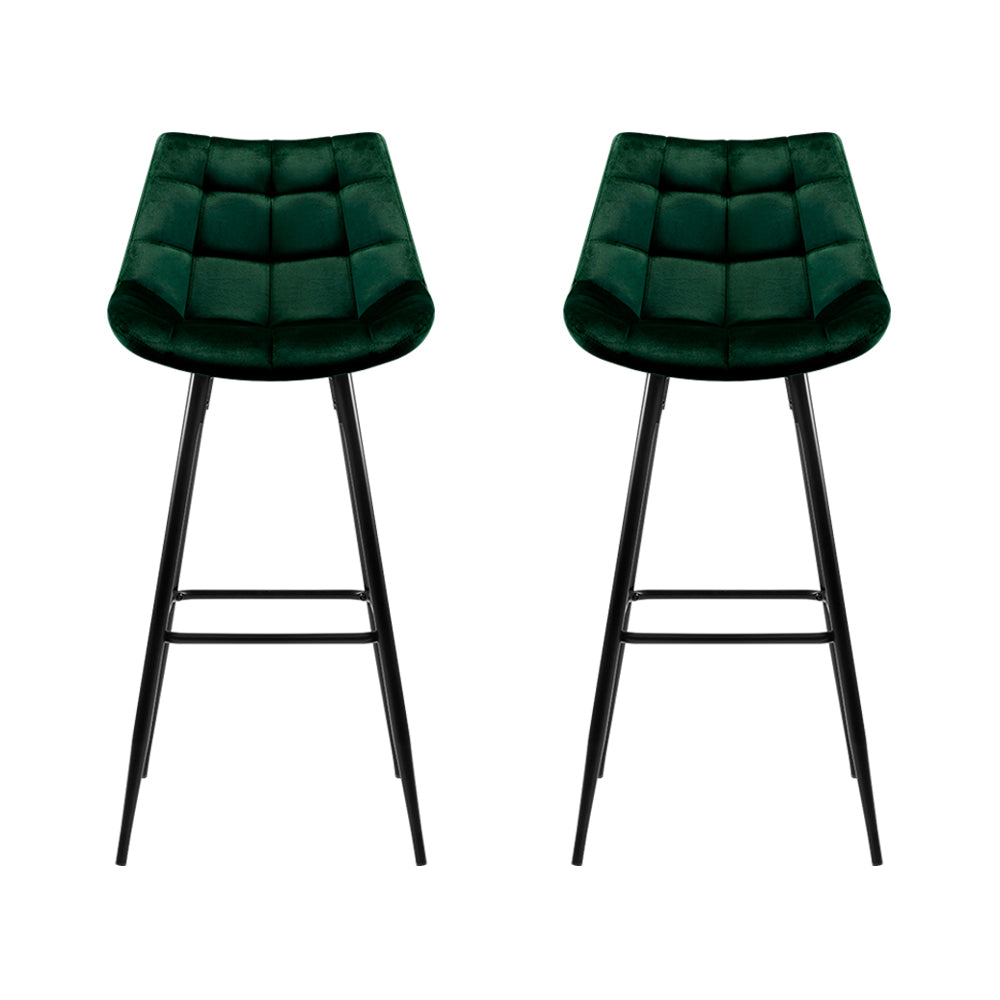 Kitchen Bar Stools Velvet Bar Stool Counter Chairs Metal Barstools Green