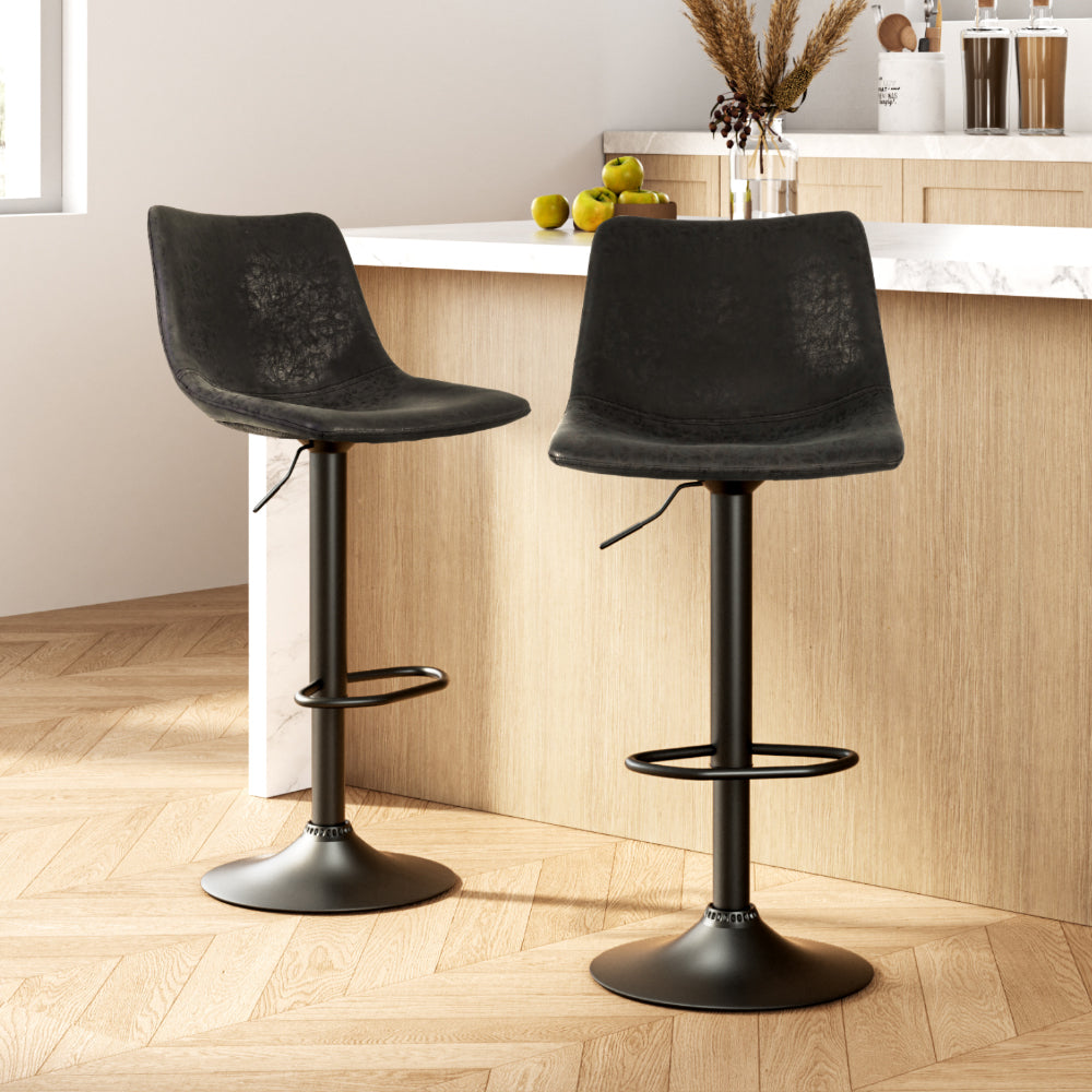 Kitchen Bar Stools Gas Lift Stool Chairs Swivel Barstools Vintage Leather