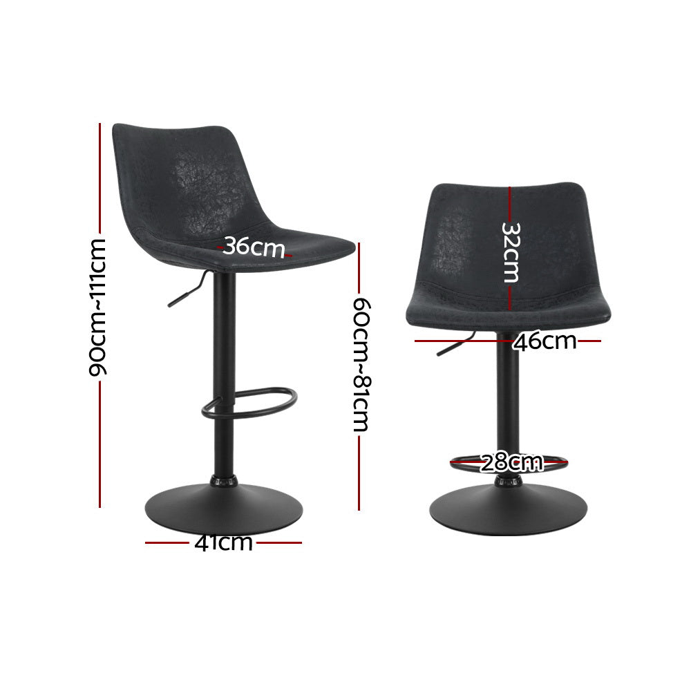 Kitchen Bar Stools Gas Lift Stool Chairs Swivel Barstools Vintage Leather