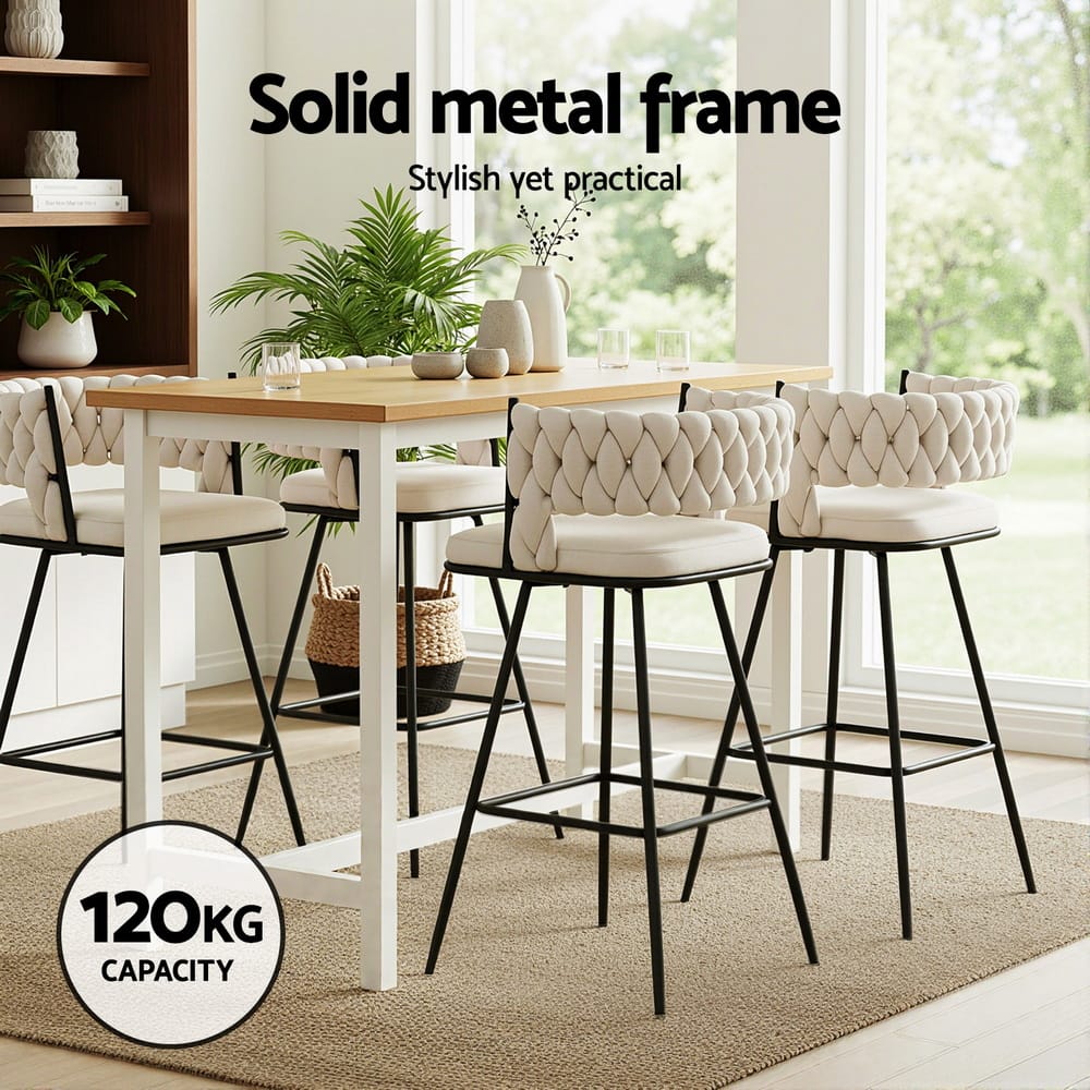 Velvet Bar Stools With Cushioning 51x51x95cm