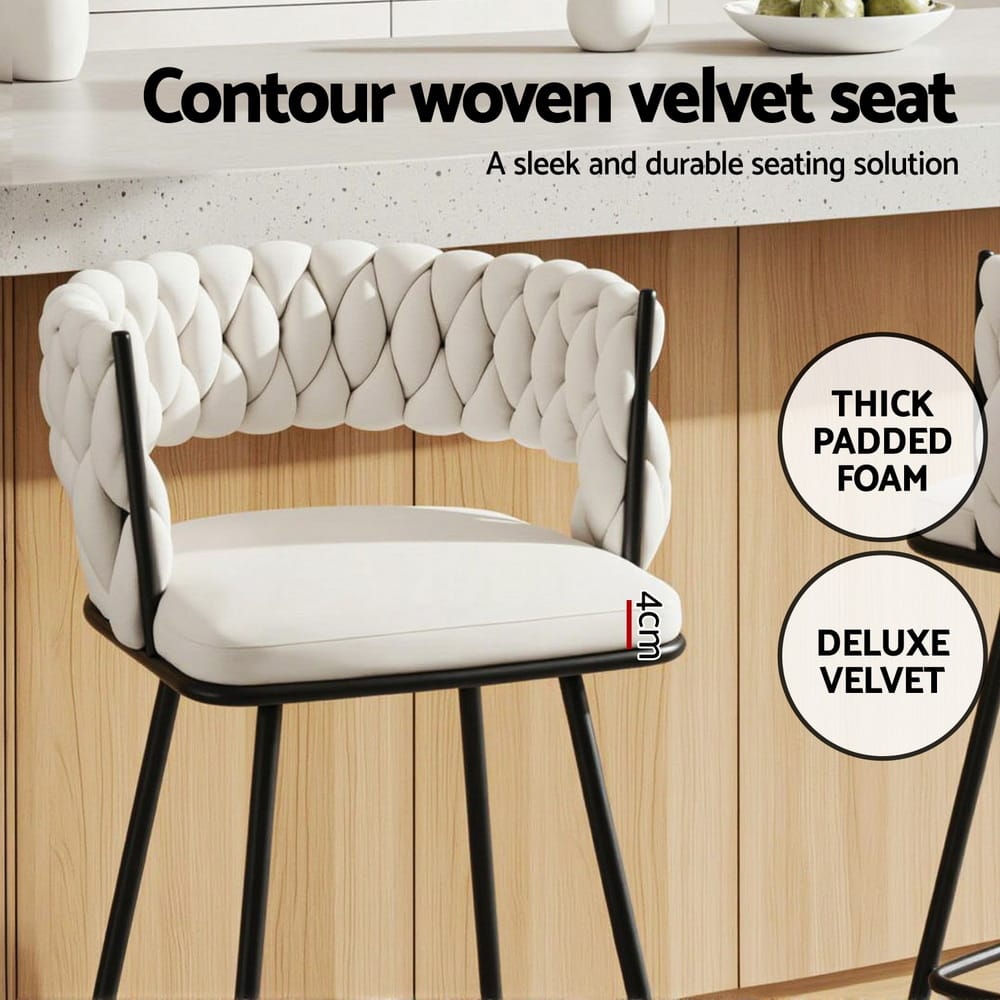 Velvet Bar Stools With Cushioning 51x51x95cm
