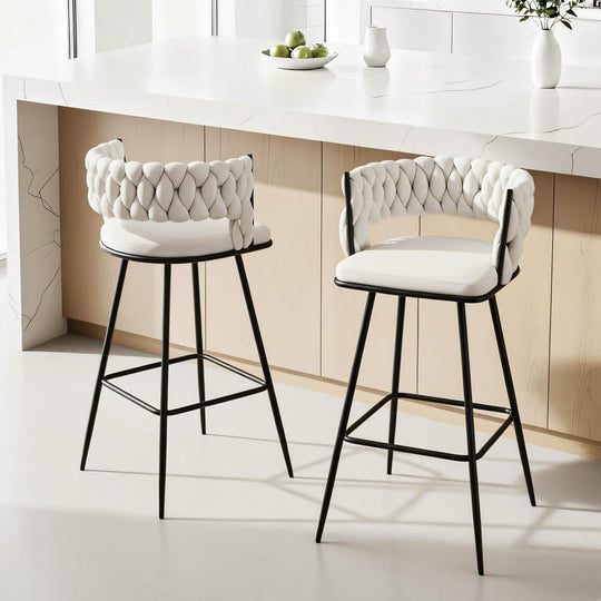 Velvet Bar Stools With Cushioning 51x51x95cm