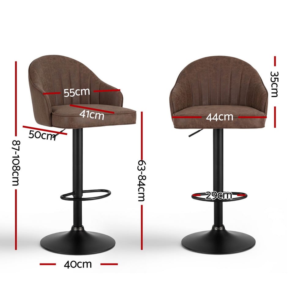 Brown chair 55x50x87cm, rear view