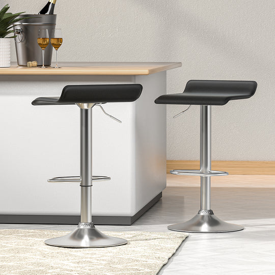Modern Black/White Leather Bar Stools Set for Kitchen and