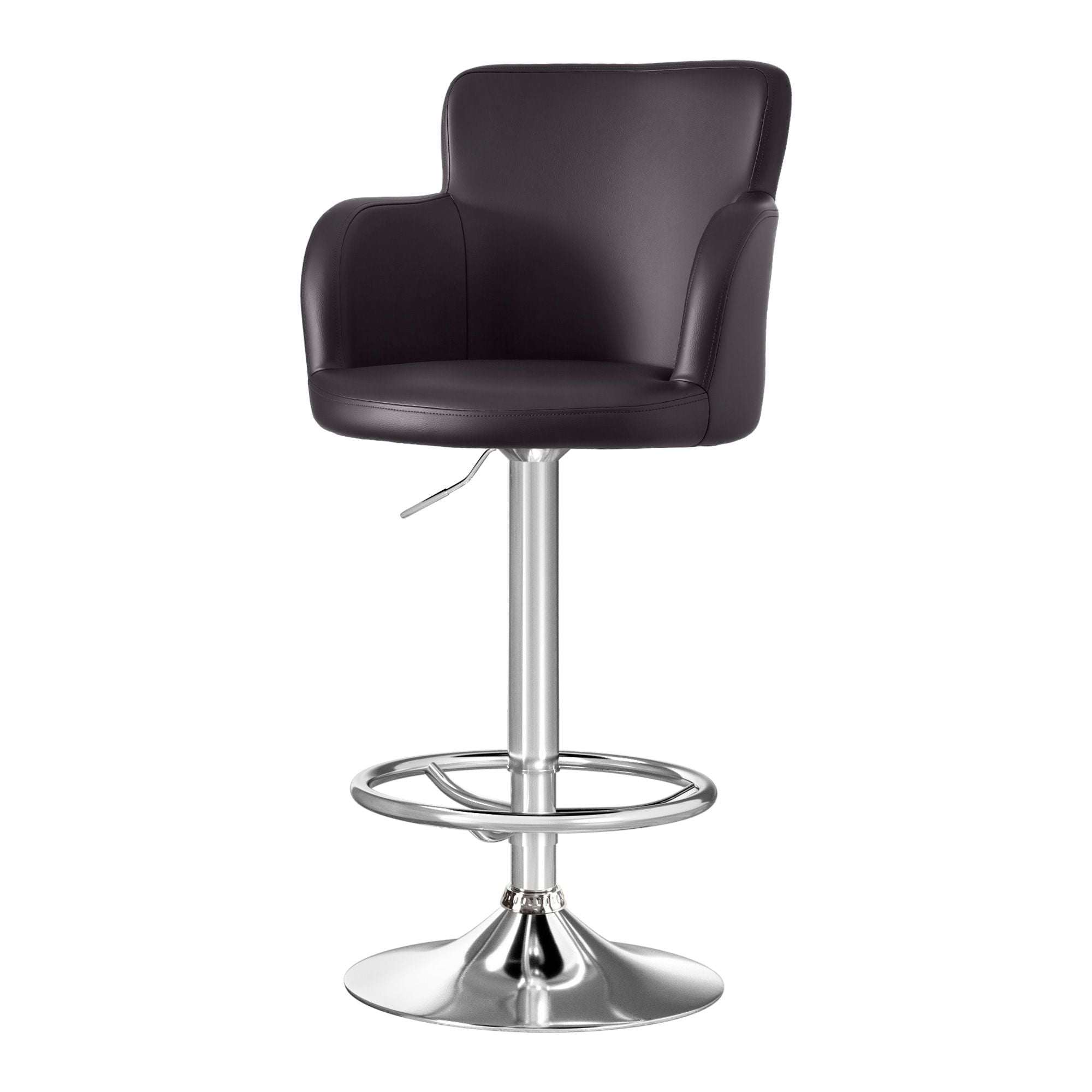 Swivel Bar Stools Set 4 Gas Lift PU Leather | Simpledeals