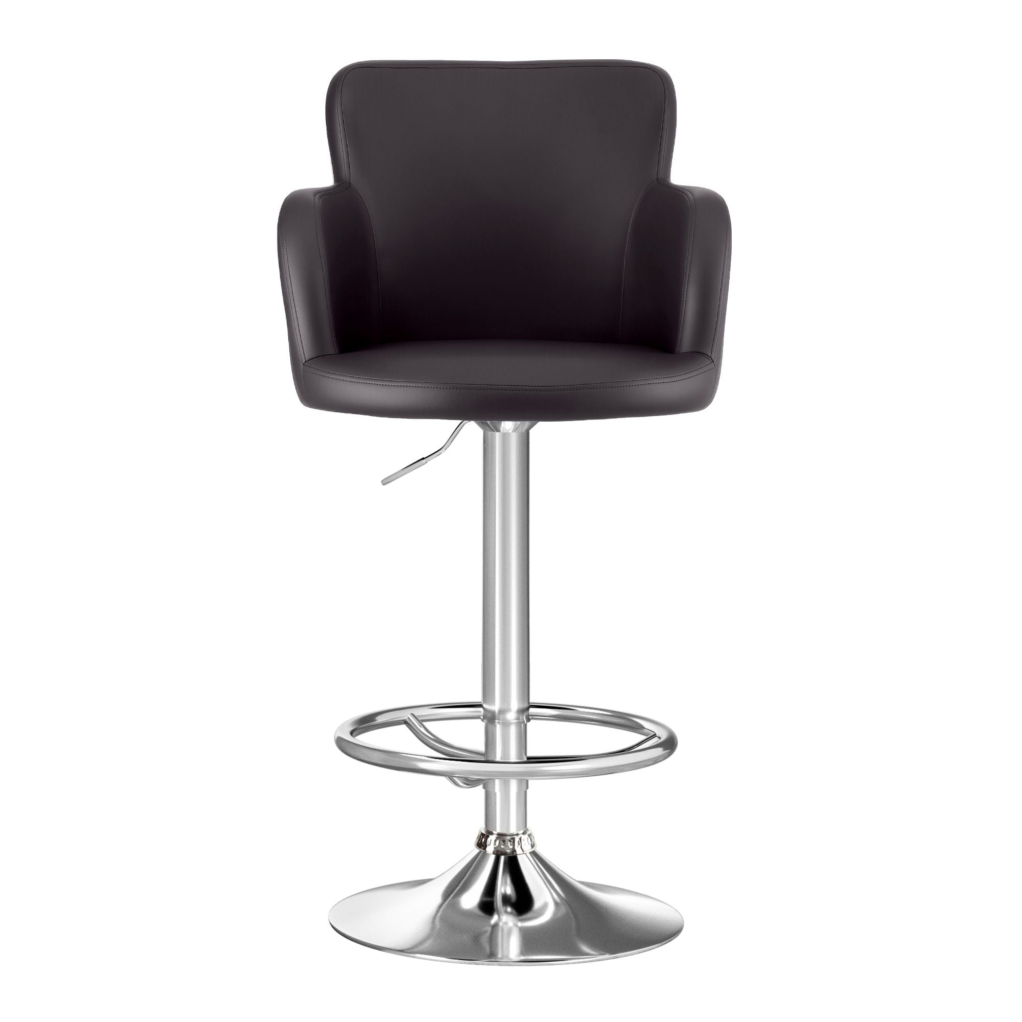 Swivel Bar Stools Set 4 Gas Lift PU Leather | Simpledeals