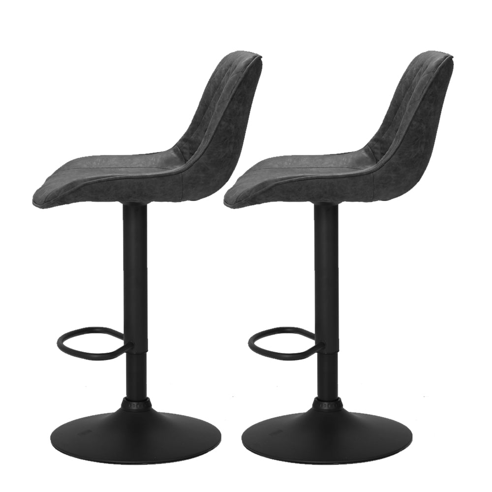 Set of 2 Bar Stools Kitchen Stool Chairs Metal Barstool Dining Chair Black