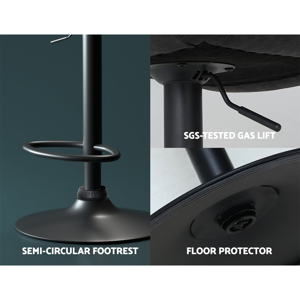 Set of 2 Bar Stools Kitchen Stool Chairs Metal Barstool Dining Chair Black