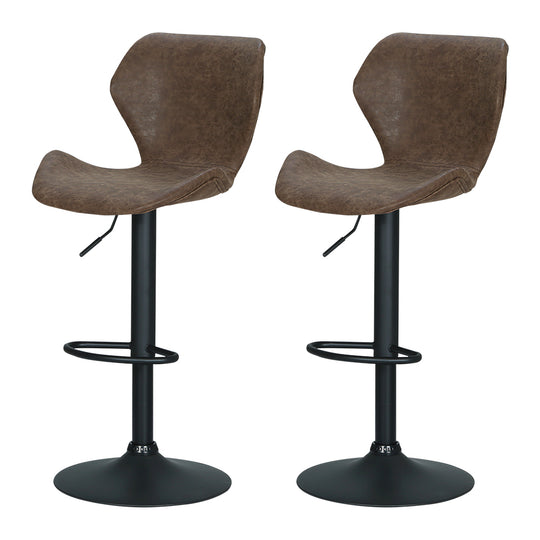 Bar Stools Kitchen Counter Swivel Vintage Chairs Brown X2