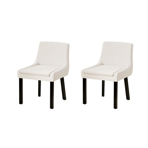 Dining Chairs Set Of 2 Beige Corduroy