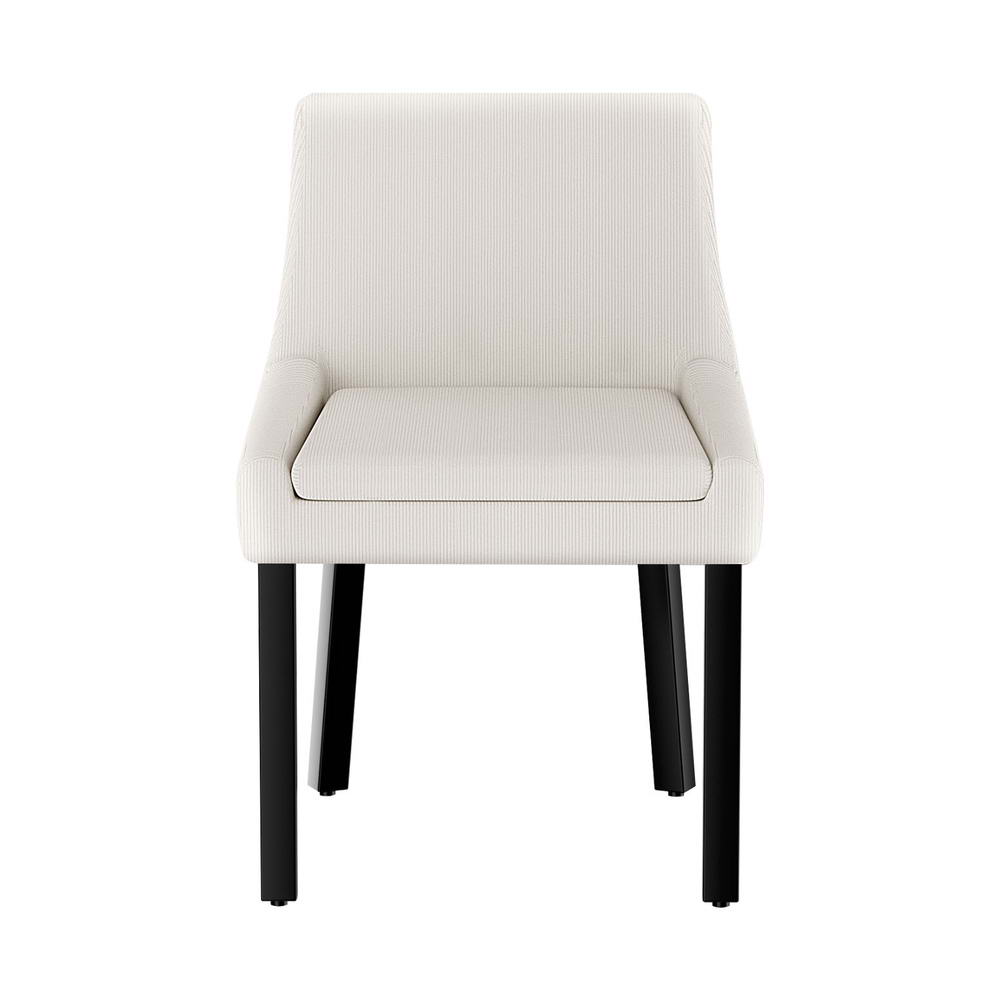 Set of 4 Beige Corduroy Dining Chairs – Stylish and Comfortable Seating