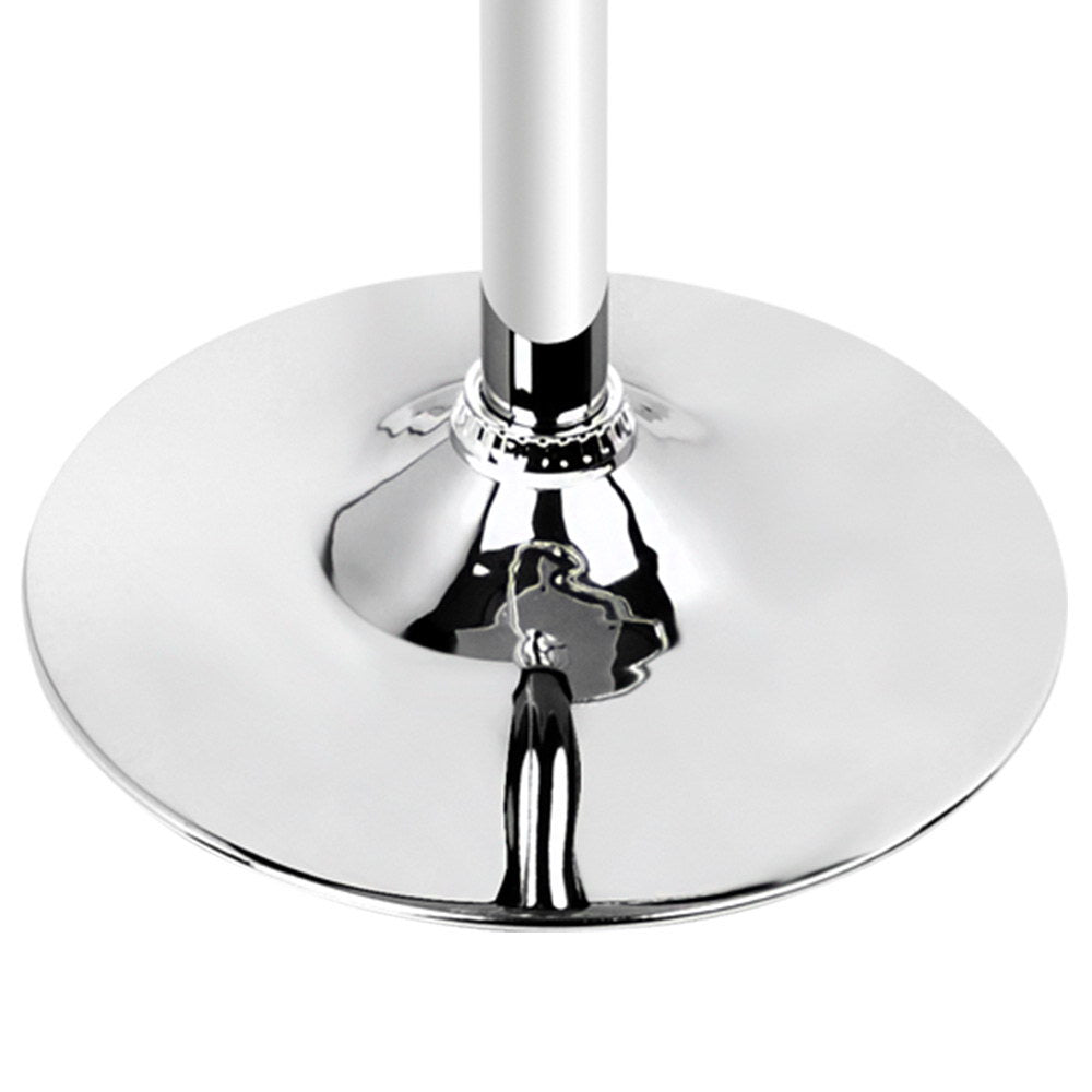 Round Bar Table White Gas Lift Height Adjustable Pub Table