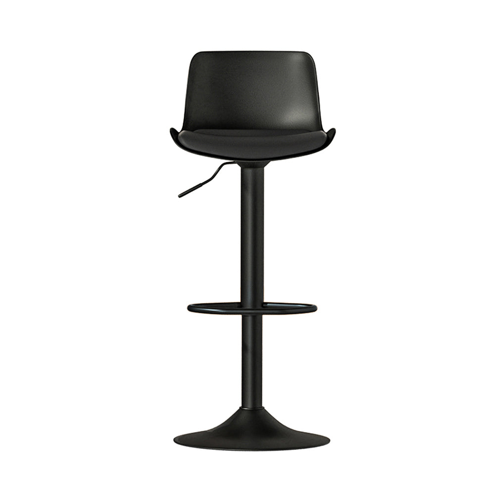 2x Bar Stools Padded Seat Gas Lift Black
