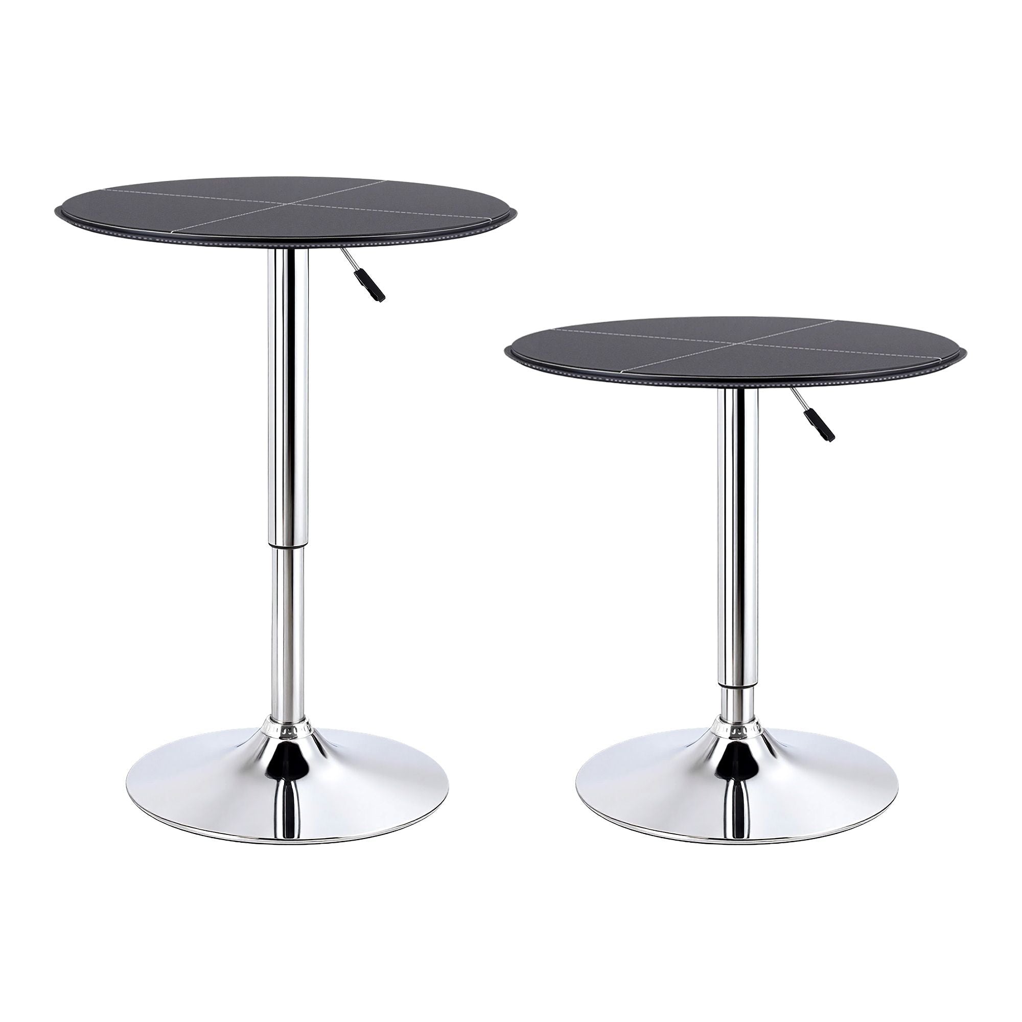 Bar Table Stool Set 3 Piece Black PVC | Simpledeals