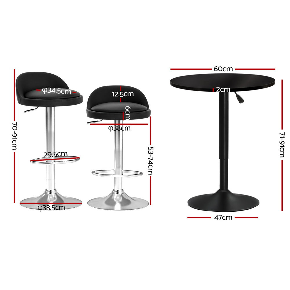 Bar Table and Stools Set Dining Desk Chairs Cafe Pub