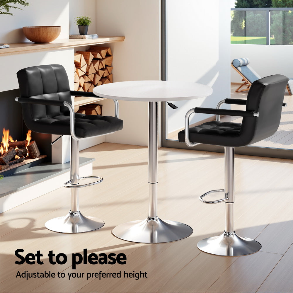 Bar Table and Stools Set Dining Desk Kitchen Chairs Cafe Pub