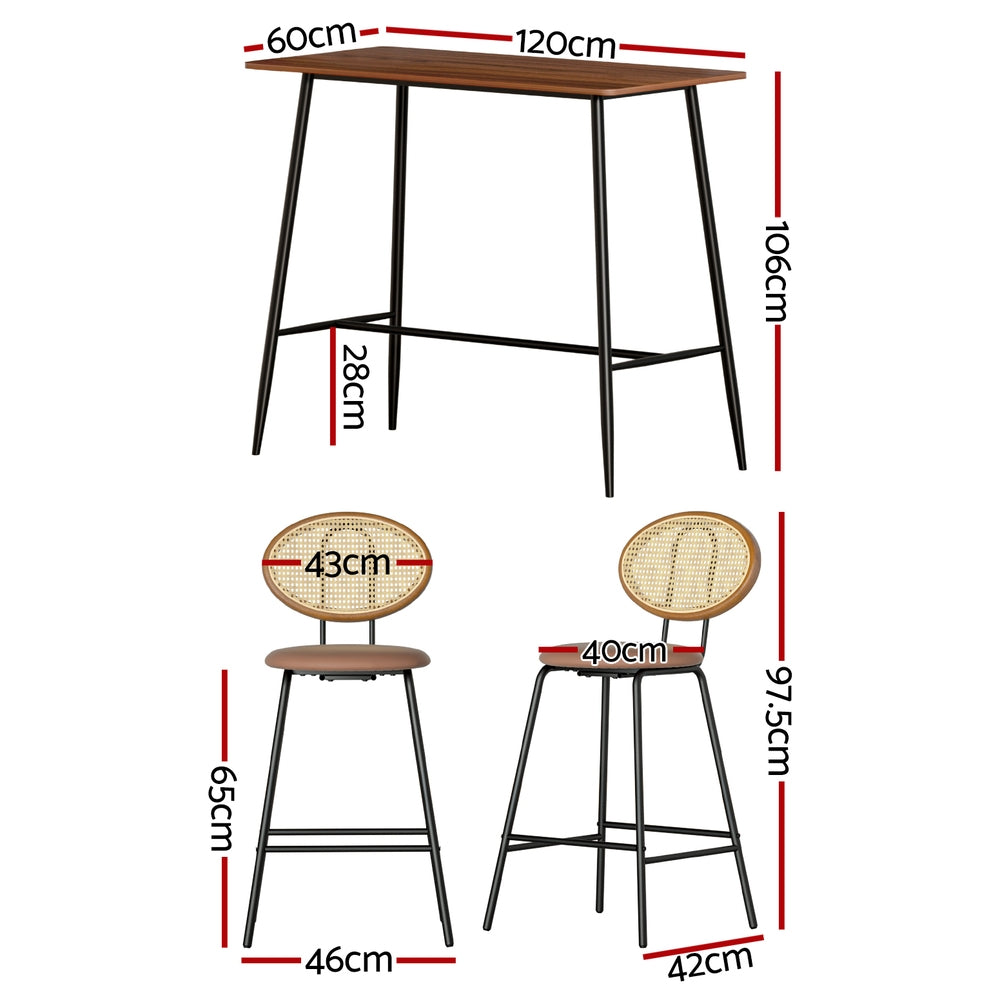 Bar Table Stools Set Dining Desk Industrial Kitchen Chairs Cafe Pub | Table & Bar Stools